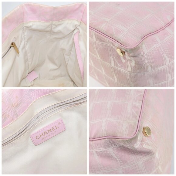 CHANEL New travel line Tote Bag Nylon Pink CC - Picture 12 of 16